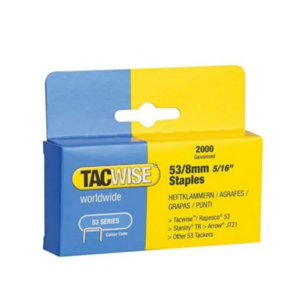 Tacwise 53 Series – Galvanised 53-8mm – 2000