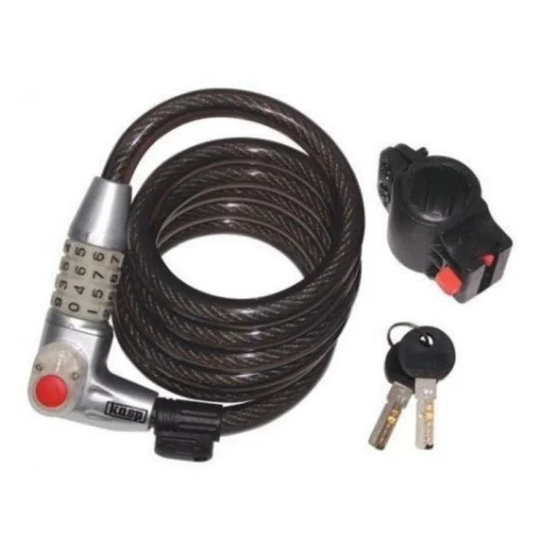 Kasp Illuminated Combination Coil Cable Bike Lock 12 x 1800mm