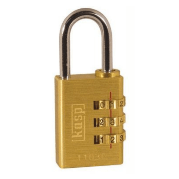 Kasp Brass Combination Padlock – 30mm